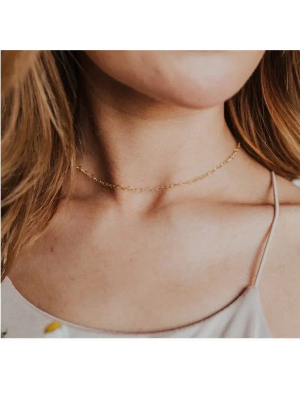 New! 18K Gold Plated Heart Chain Necklace NWOT (3003)